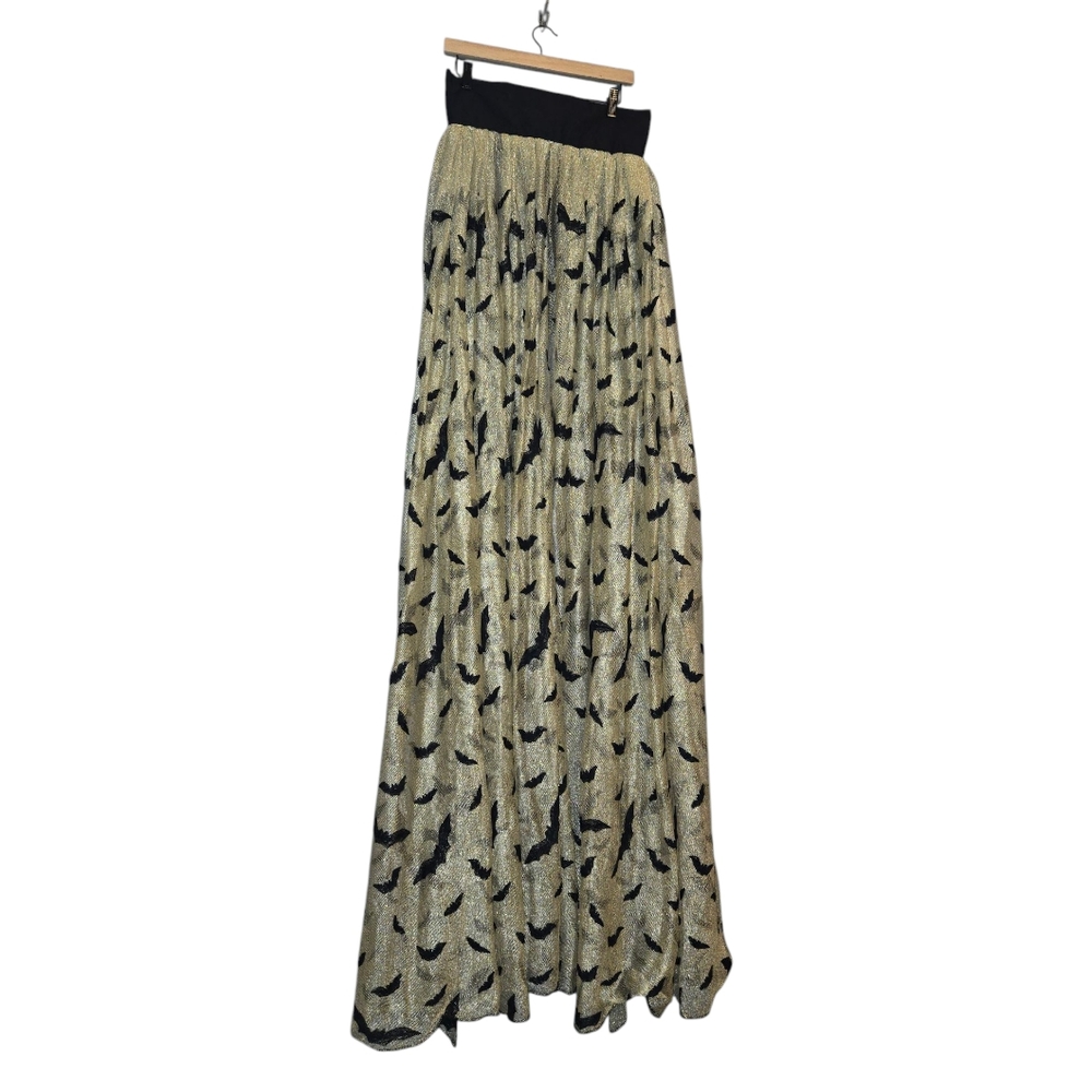 Handmade Maxi Skirt Bat Print Halloween Costume Party Long Skirt‎